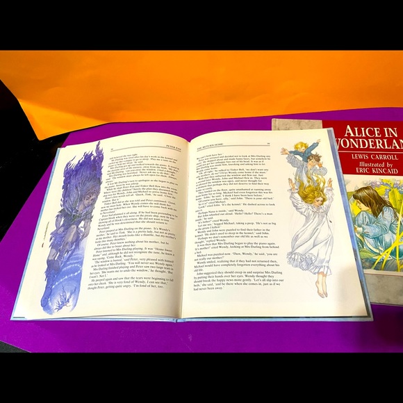 ALICE IN WONDERLAND & PETER PAN HARDCOVER CLASSIC BOOKS NWT BRIMAX 108p. - Picture 9 of 15